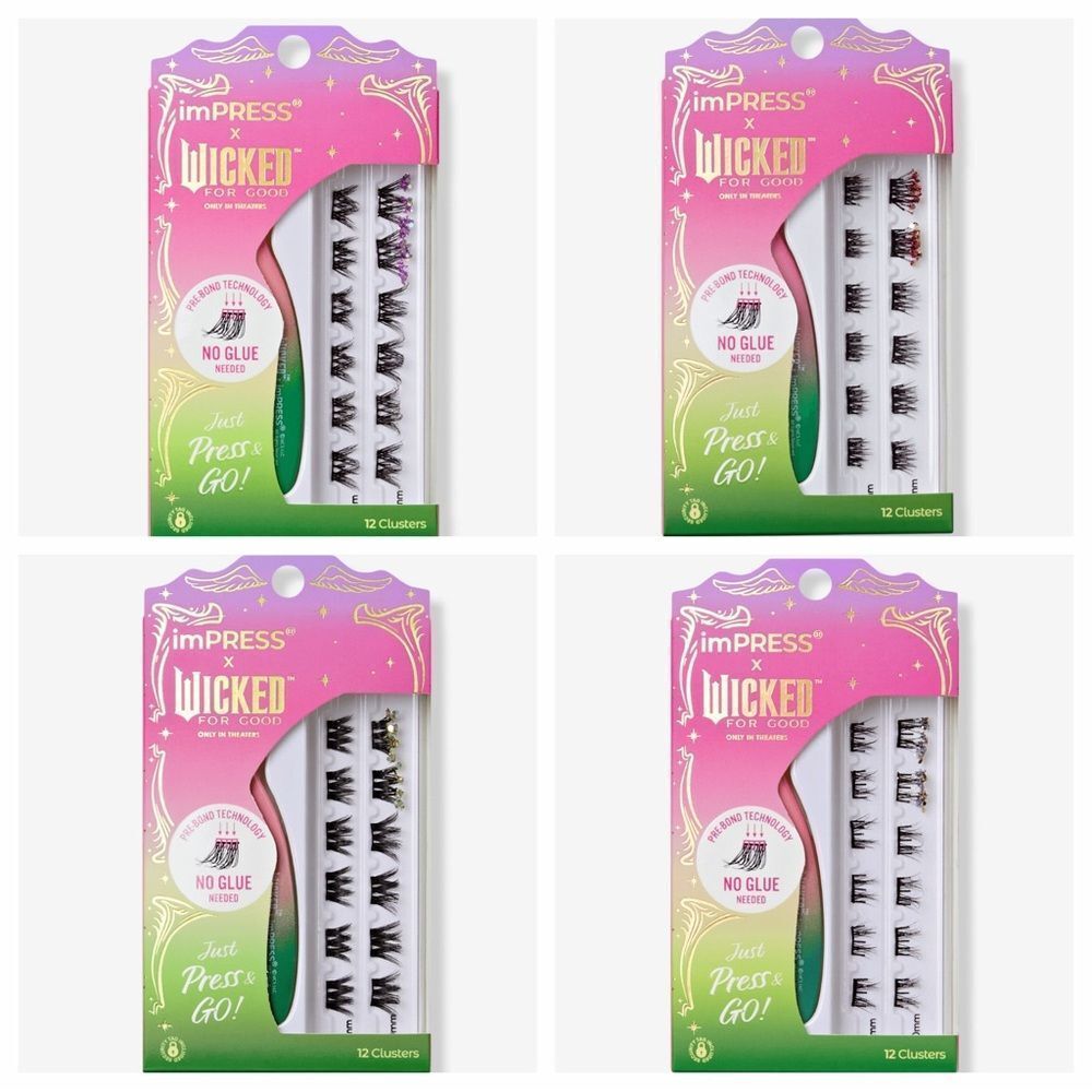 4 SetsโimPRESS Wicked Press On Lashes Clusters New